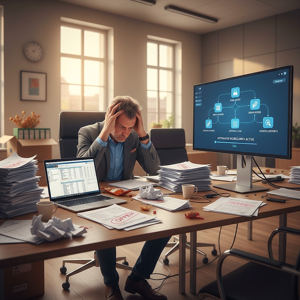 Abstrakte Darstellung von KI-Agenten die Geschäftsprozesse im Mittelstand automatisieren